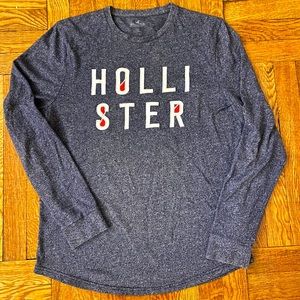 Hollister Men’s Crewneck Longsleeve  Grey Shirt Size M